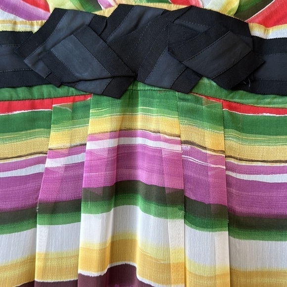 The Limited Colorful Sheer Overlay Empire Waist V Neck Cocktail Dress Size 2 - Picture 6 of 16